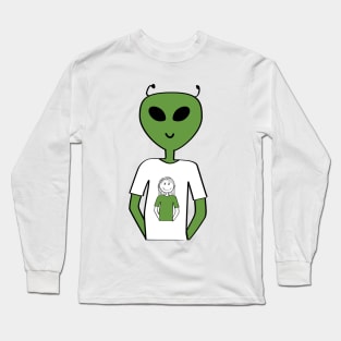 Alien Human T-shirt-T-shirt (long hair) Long Sleeve T-Shirt